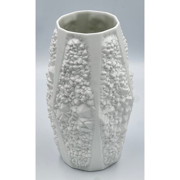 Vintage Kaiser Bisque Porcelain Vase | German Op Art Crystal  1960\'s AK Kaiser Bisque Porcelain Vase Germany Op Art Crystal Relief Model 273